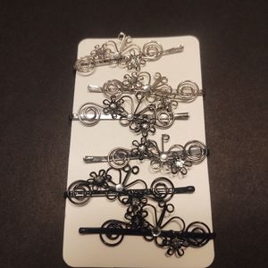 Silver and black hair clips